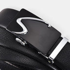 Ceinture Cuir Homme Boucle Automatique Formelle Noire | Varkel