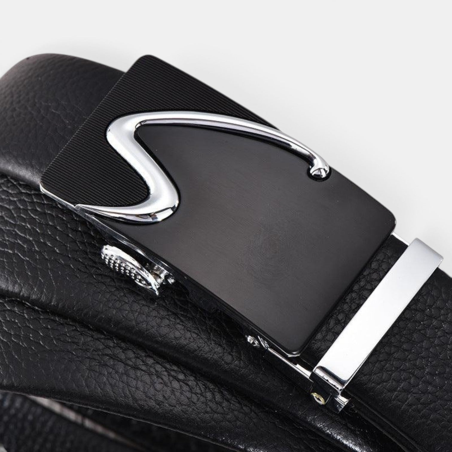 Ceinture Cuir Homme Boucle Automatique Formelle Noire | Varkel
