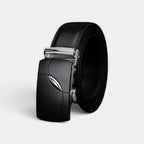 Ceinture Formelle Cuir Lisse Noire Boucle Automatique Homme | Kortex La Maison de la Ceinture