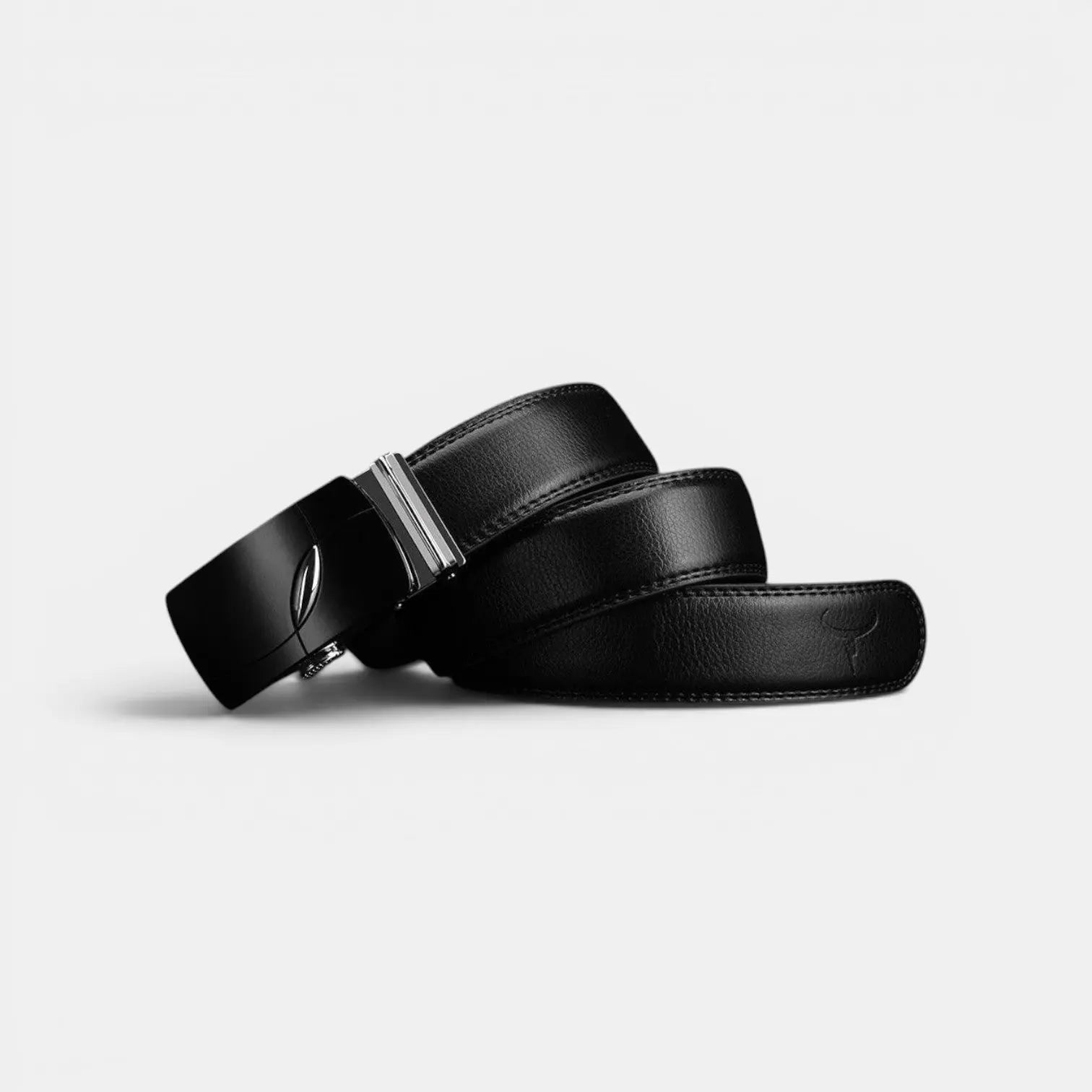 Ceinture Formelle Cuir Lisse Noire Boucle Automatique Homme | Kortex La Maison de la Ceinture