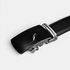 Ceinture Formelle Cuir Lisse Noire Boucle Automatique Homme | Kortex La Maison de la Ceinture