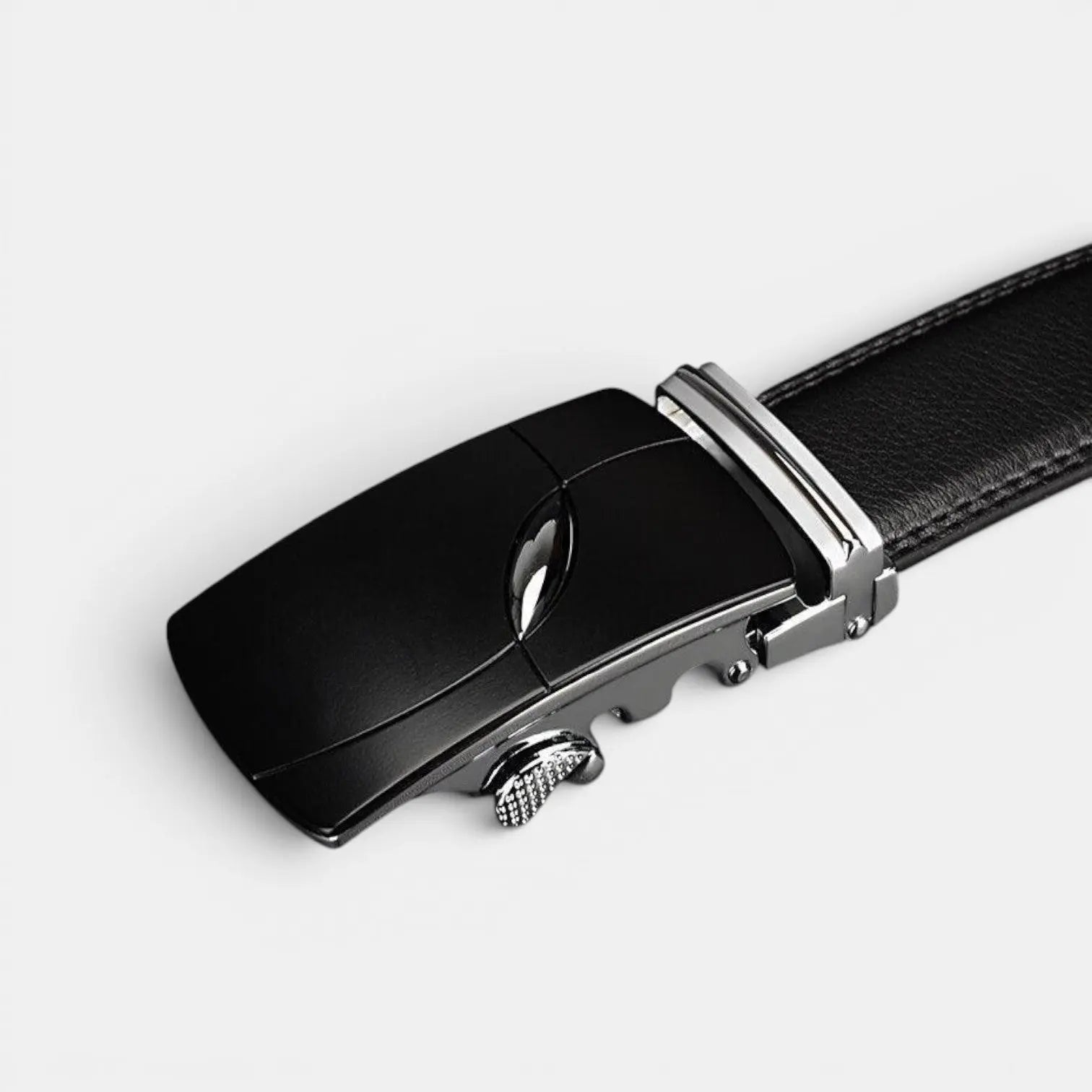 Ceinture Formelle Cuir Lisse Noire Boucle Automatique Homme | Kortex La Maison de la Ceinture