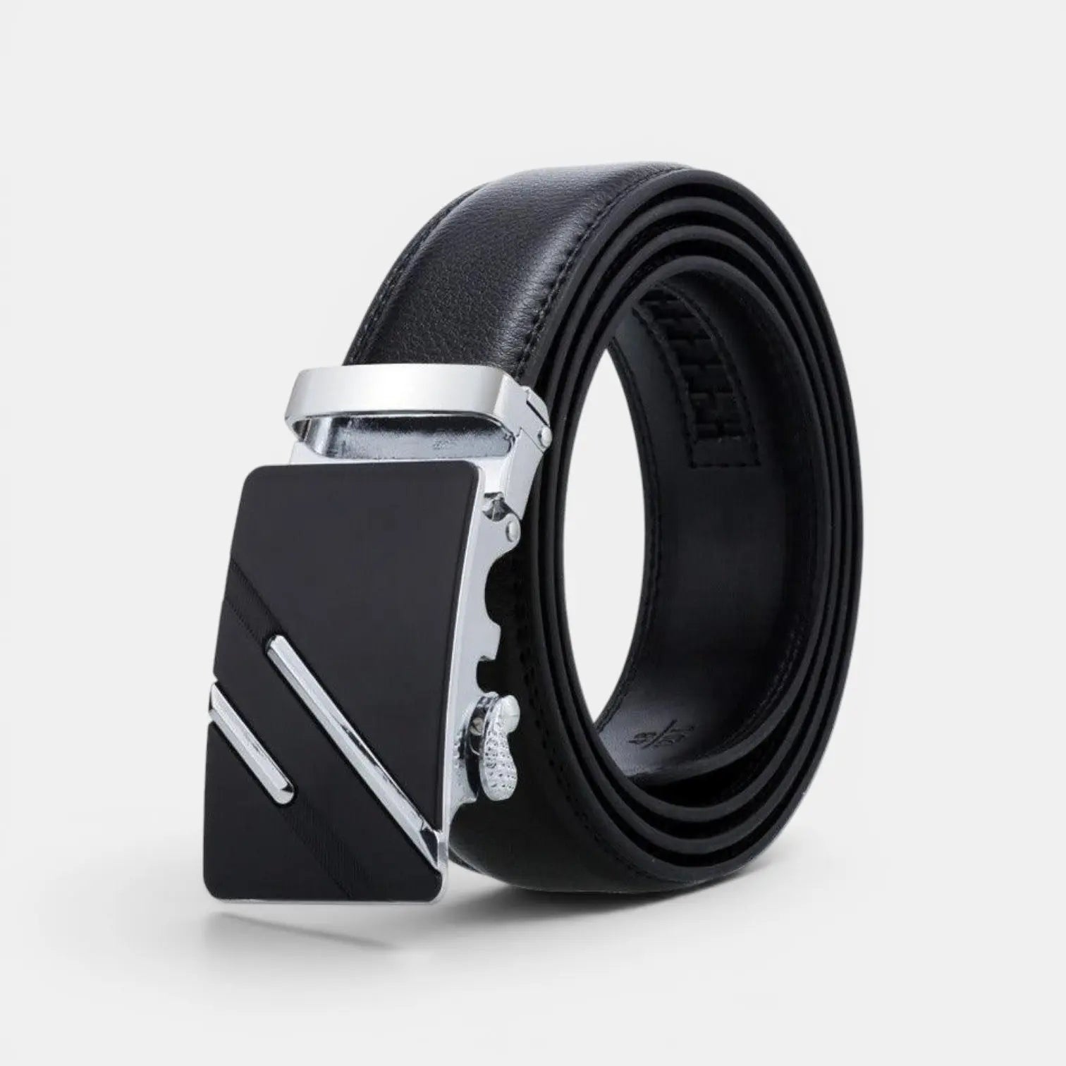 Ceinture Formelle Cuir Lisse Noire Boucle Automatique Homme | Kelvox La Maison de la Ceinture