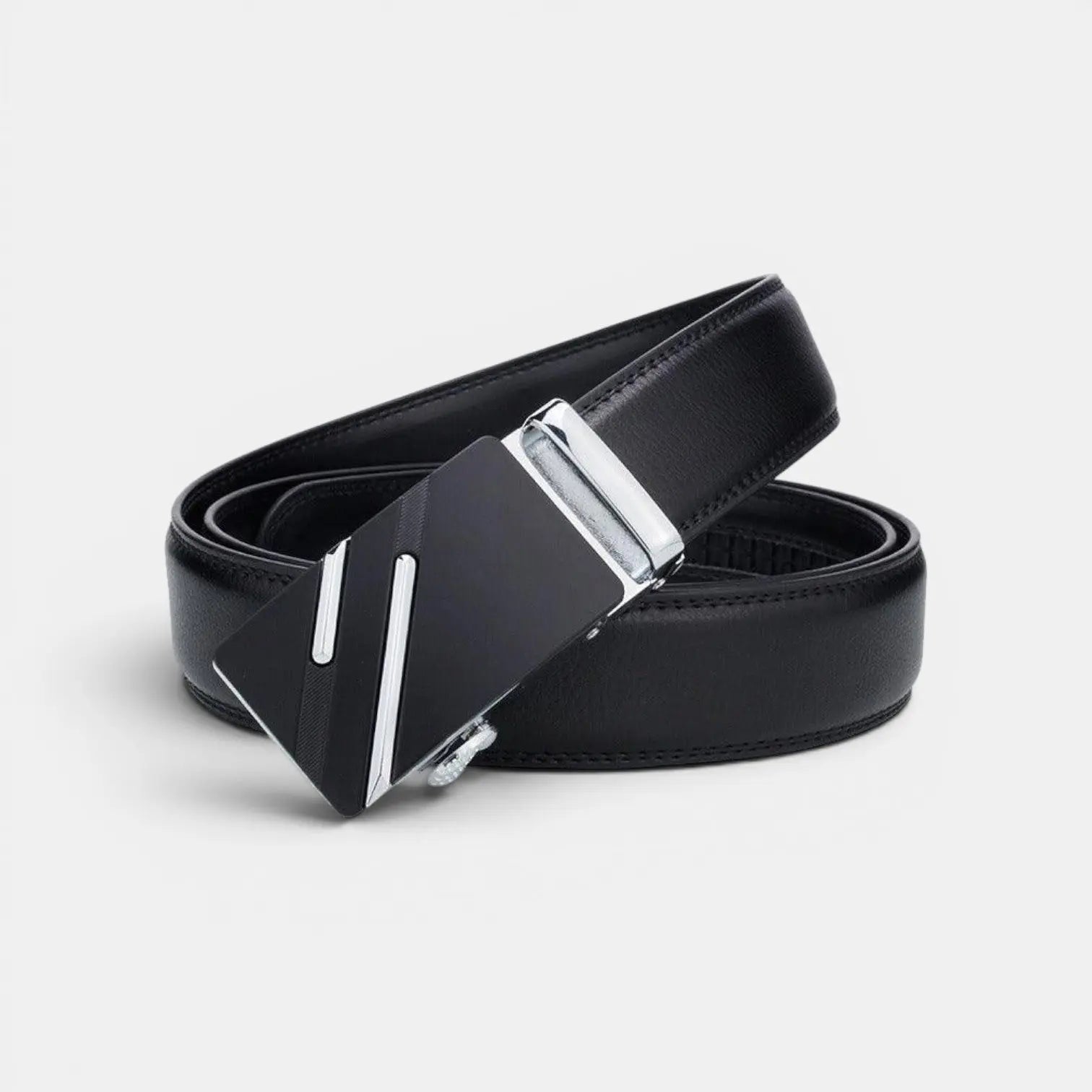 Ceinture Formelle Cuir Lisse Noire Boucle Automatique Homme | Kelvox La Maison de la Ceinture