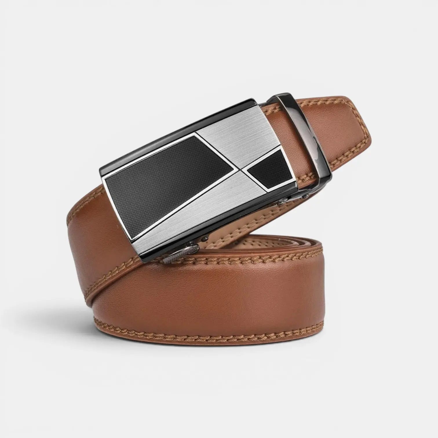 Ceinture Costume Cuir Lisse Automatique Marron Homme | Corvax La Maison de la Ceinture