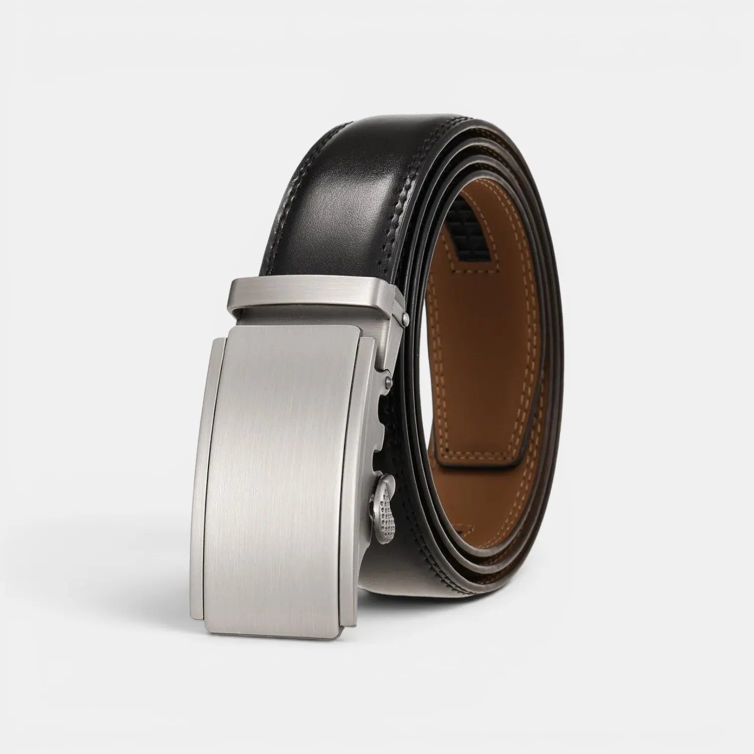 Ceinture Cuir Formelle Homme Boucle Automatique Argentée | Cronvex La Maison de la Ceinture