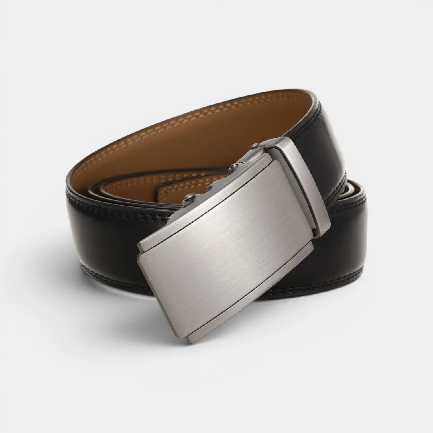 Ceinture Cuir Formelle Homme Boucle Automatique Argentée | Cronvex La Maison de la Ceinture