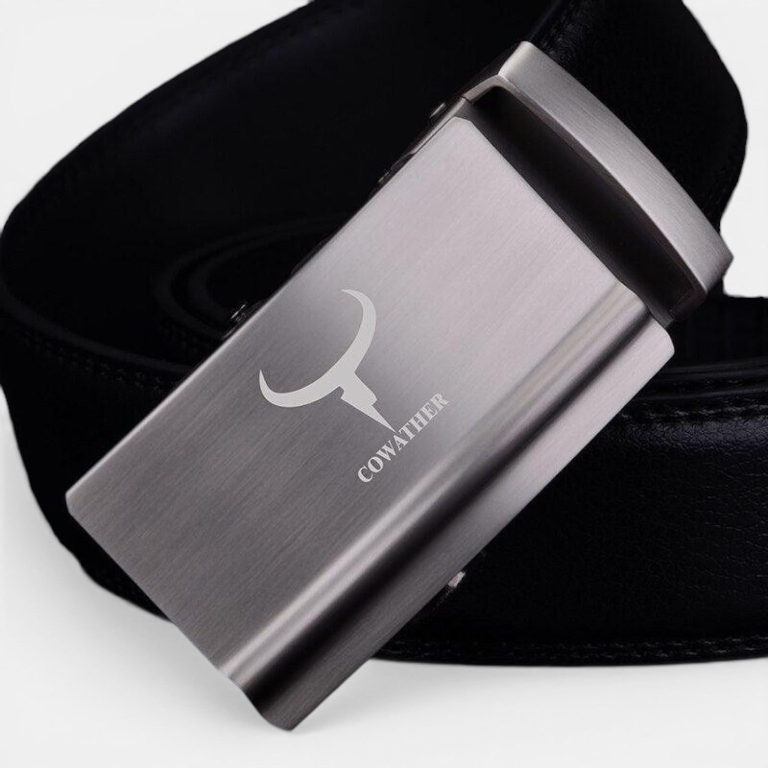 Ceinture Cuir Homme Boucle Automatique Cliquet Costume Noire | Zalvoren