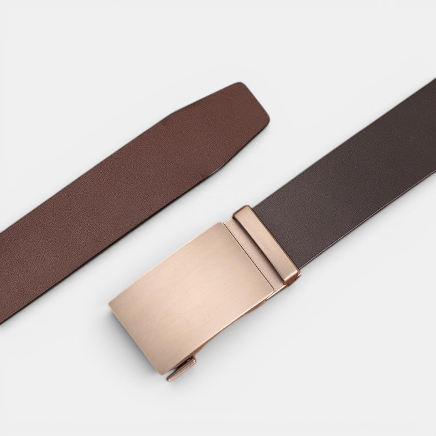 Ceinture Cuir Homme Boucle Automatique Costume Café | Vantor