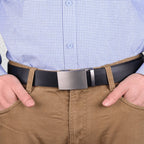 Ceinture Cuir Homme Boucle Automatique Costume Café | Vantor