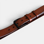 Ceinture Cuir Pleine Fleur Homme Boucle Noire Marron | Vaxdorn