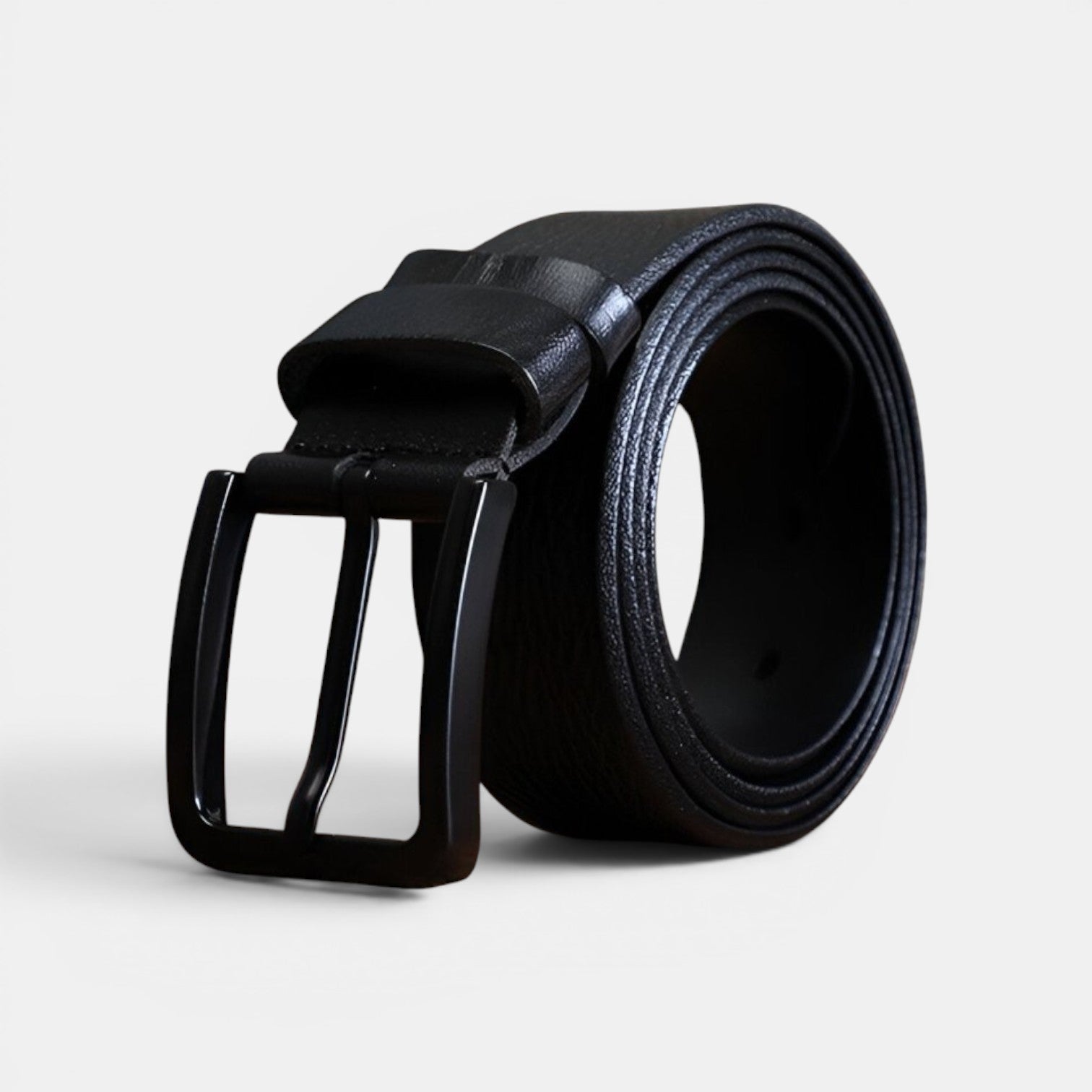 Ceinture Cuir Pleine Fleur Homme Boucle Noire Marron | Vaxdorn