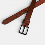 Ceinture Cuir Pleine Fleur Homme Boucle Noire Marron | Vaxdorn