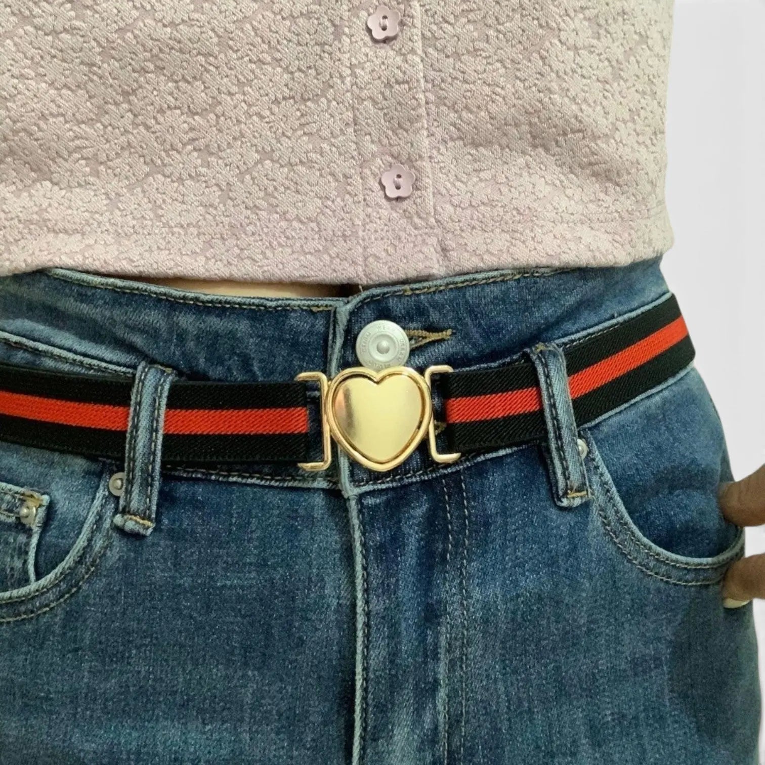 Ceinture Élastique Enfant Fille Boucle Cœur Attache Rapide | Dotrix La Maison de la Ceinture