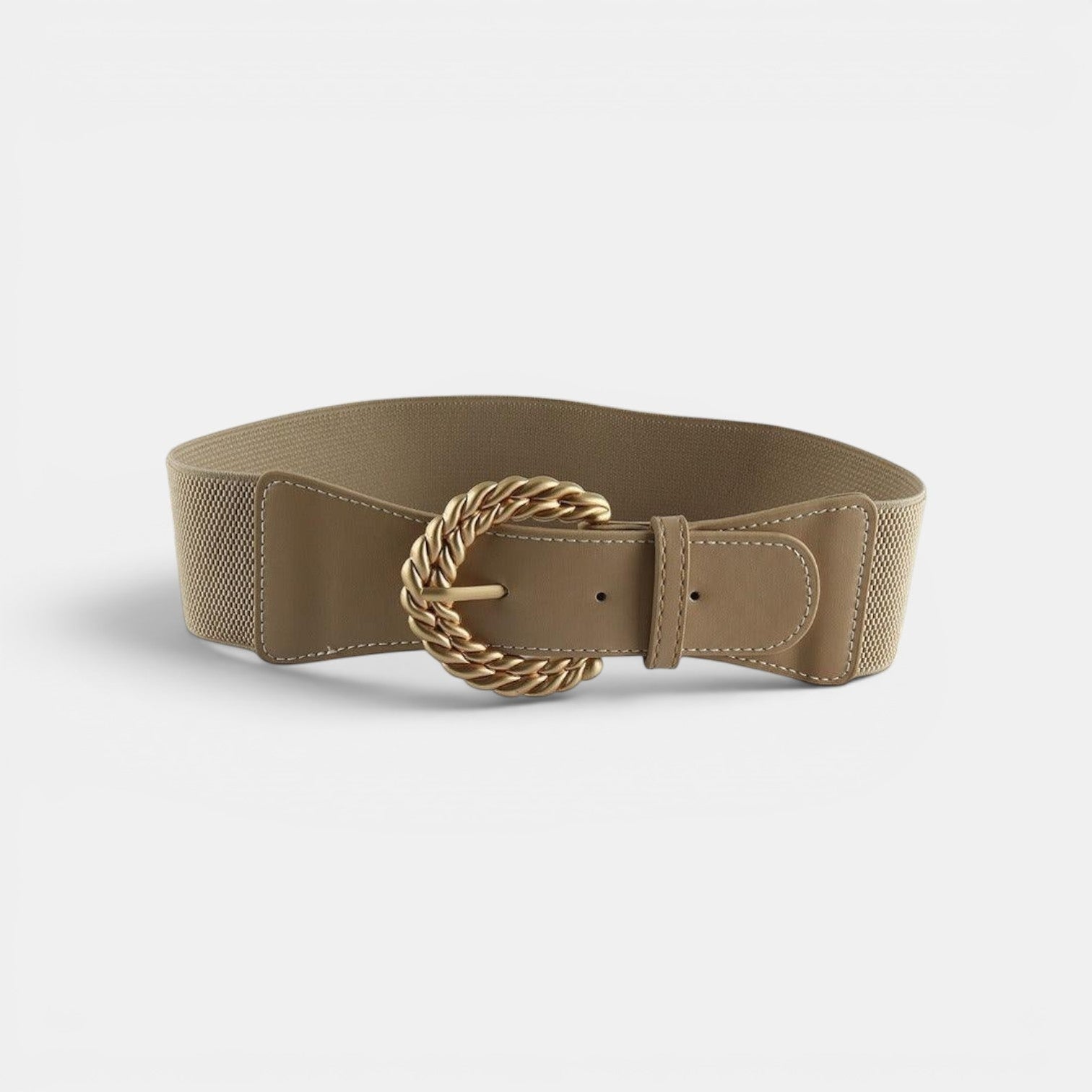 Ceinture Élastique Femme Large Boucle Dorée Torsadée | Vaslin