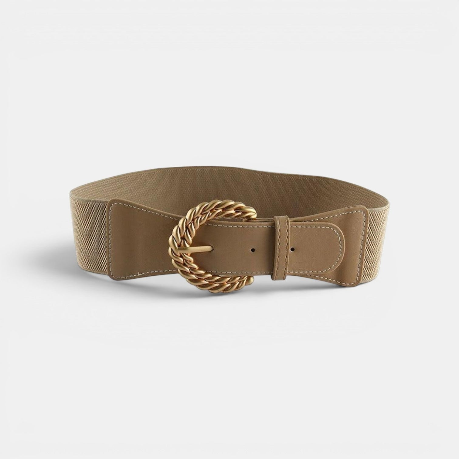 Ceinture Élastique Femme Large Boucle Dorée Torsadée | Vaslin