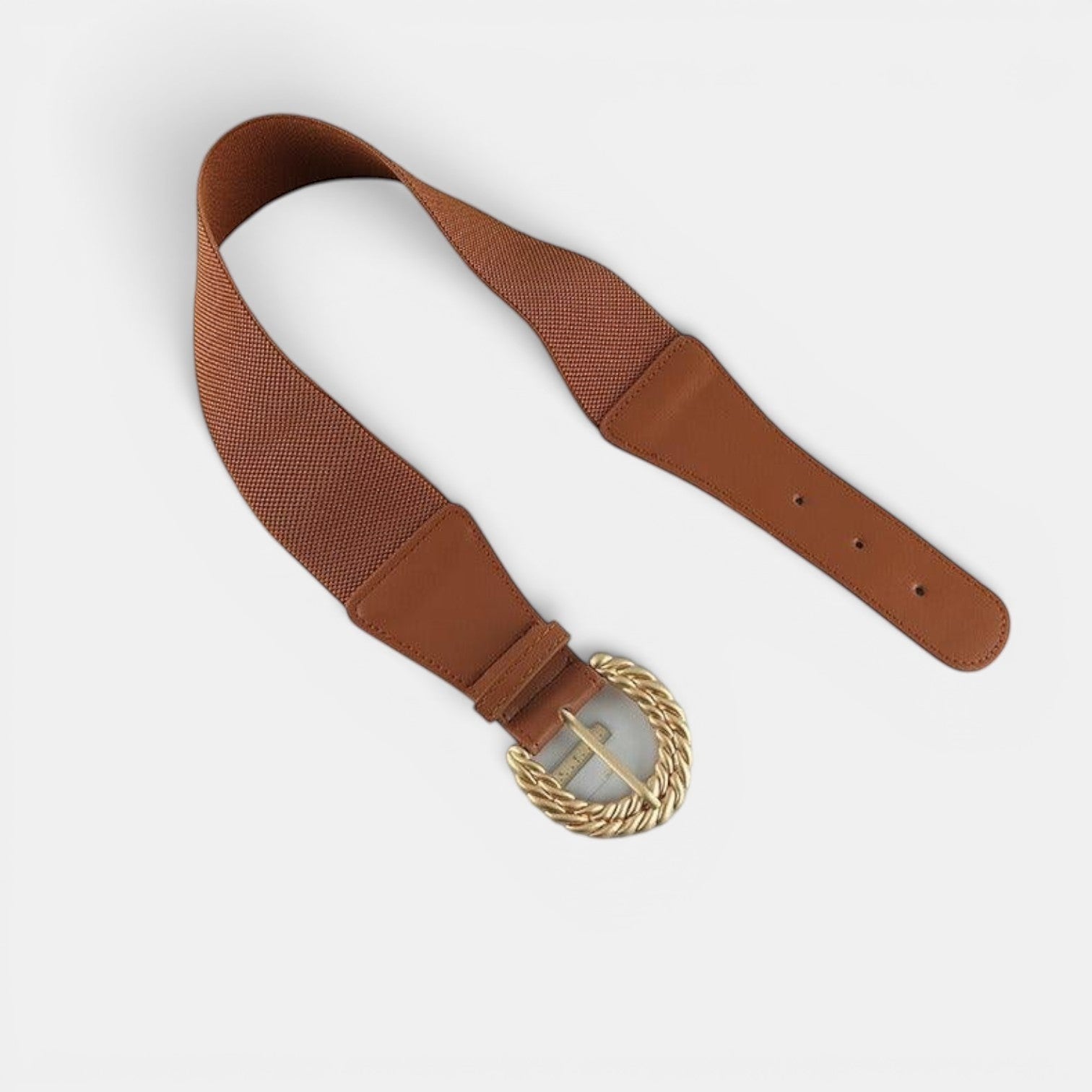 Ceinture Élastique Femme Large Boucle Dorée Torsadée | Vaslin