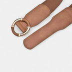 Ceinture Large Élastique Simili Femme Boucle Ronde Dorée | Olvari La Maison de la Ceinture