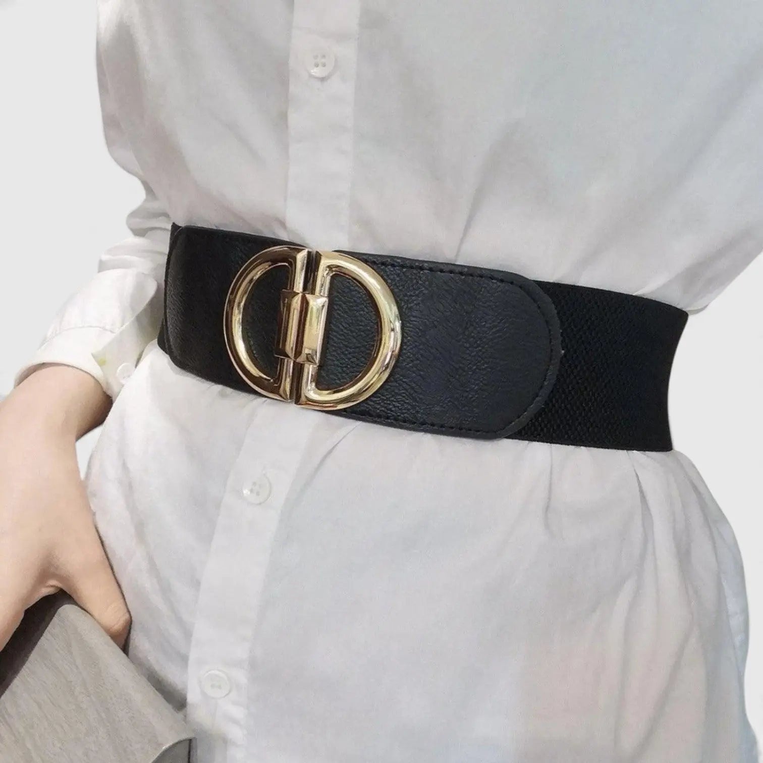 Ceinture Large Élastique Taille Haute Boucle Crochet Femme | Tolvex La Maison de la Ceinture