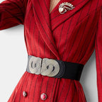 Ceinture Large Élastique Femme Boucle Ronde Dorée | Rovelx La Maison de la Ceinture