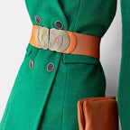 Ceinture Large Élastique Femme Boucle Ronde Dorée | Rovelx La Maison de la Ceinture
