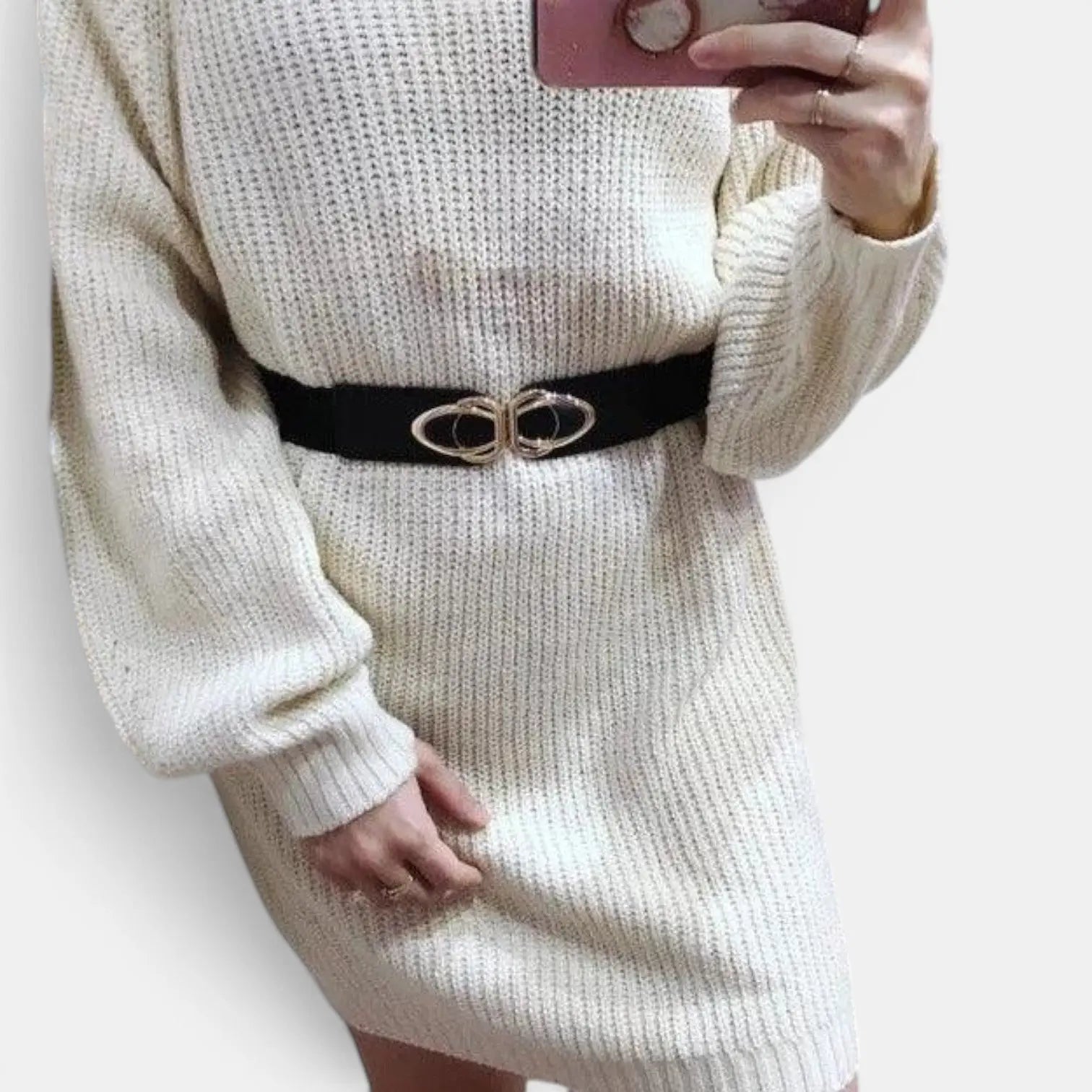 Ceinture Large Élastique Simili Vegan Femme Boucle Dorée | Lysova La Maison de la Ceinture