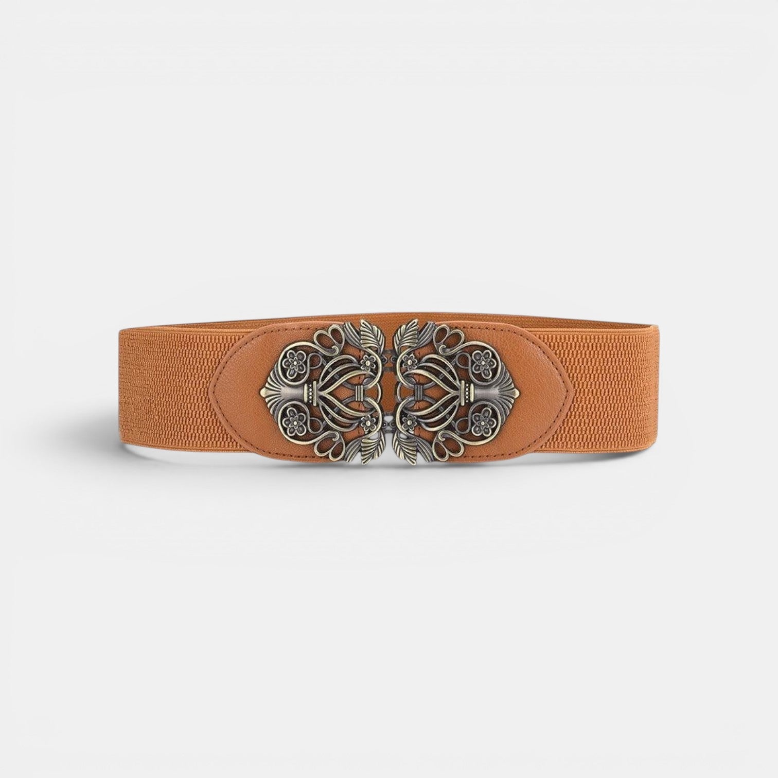 Ceinture Élastique Femme Taille Haute Boucle Dorée Noire | Velmora