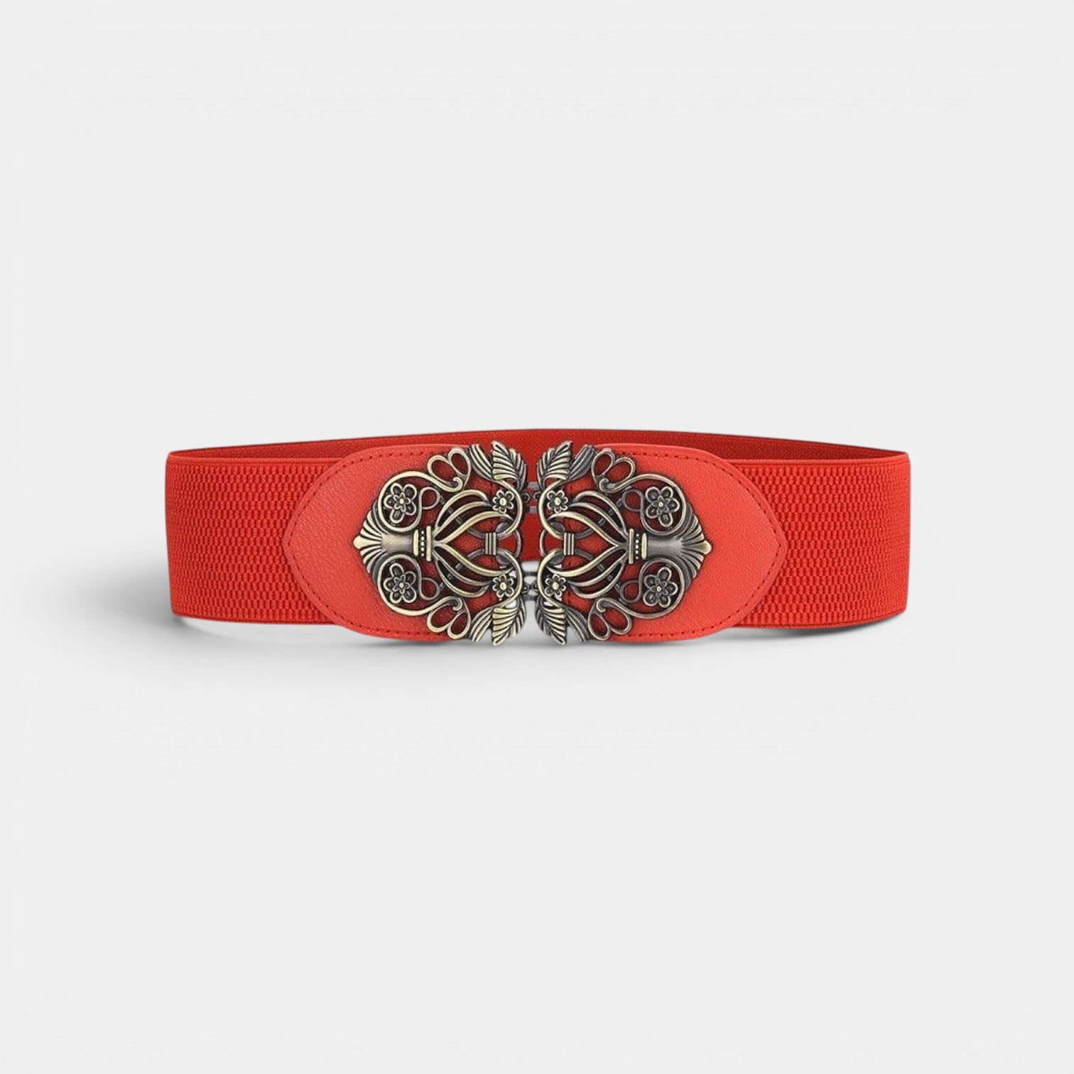 Ceinture Élastique Femme Taille Haute Boucle Dorée Noire | Velmora