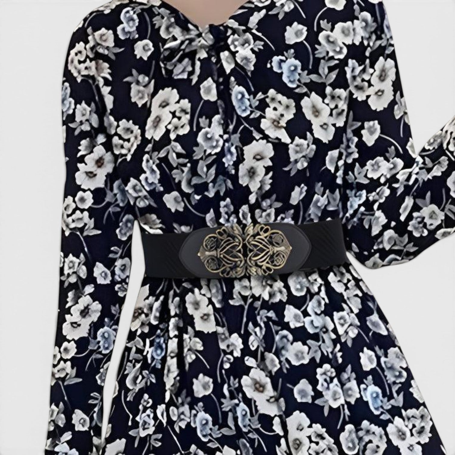 Ceinture Élastique Femme Taille Haute Boucle Dorée Noire | Velmora