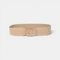 Ceinture Large Élastique Femme Boucle Dorée Double Anneau | Elvorx La Maison de la Ceinture