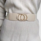 Ceinture Large Élastique Femme Boucle Dorée Double Anneau | Elvorx La Maison de la Ceinture