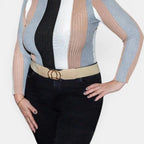 Ceinture Large Élastique Femme Boucle Dorée Double Anneau | Elvorx La Maison de la Ceinture