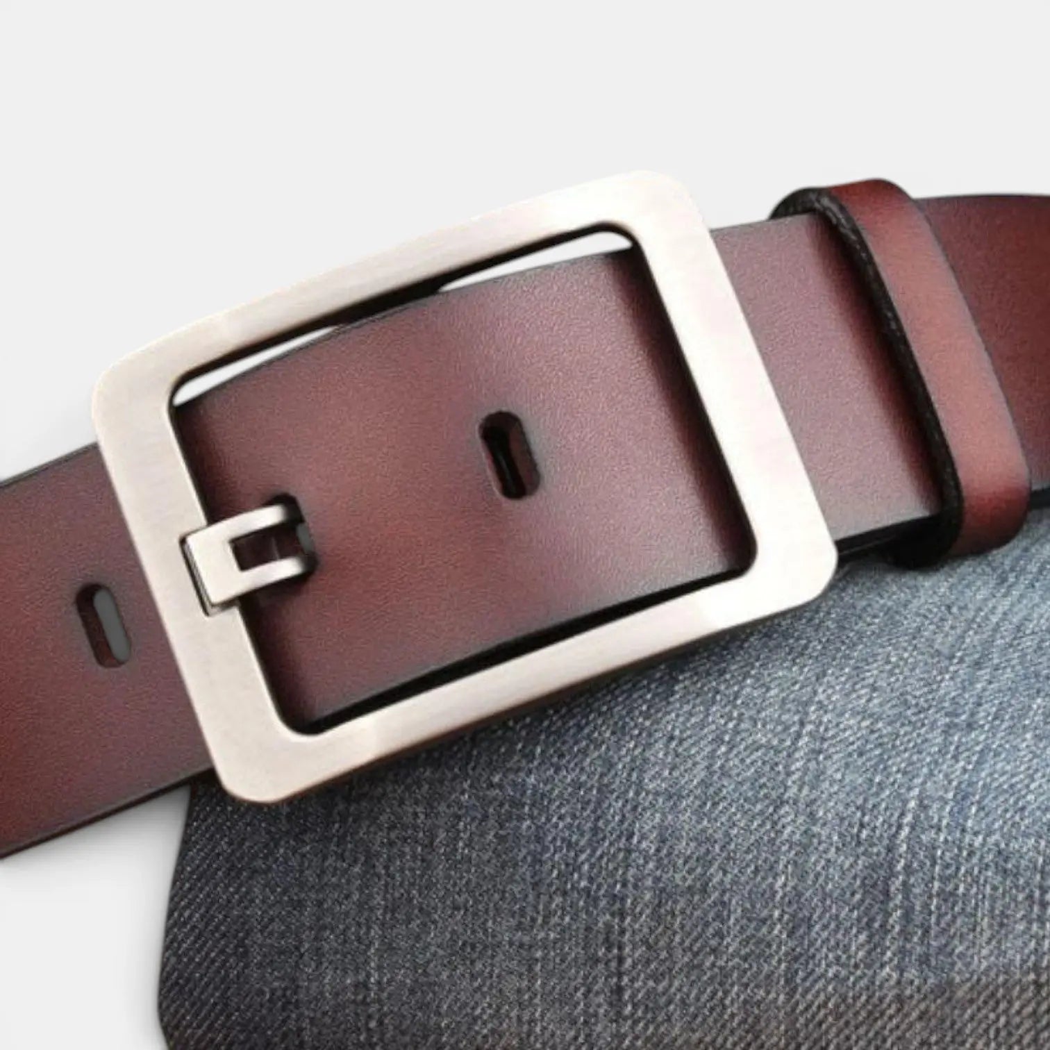 Ceinture en Cuir Lisse Homme Boucle Ardillon Ajourée | Lorjex La Maison de la Ceinture