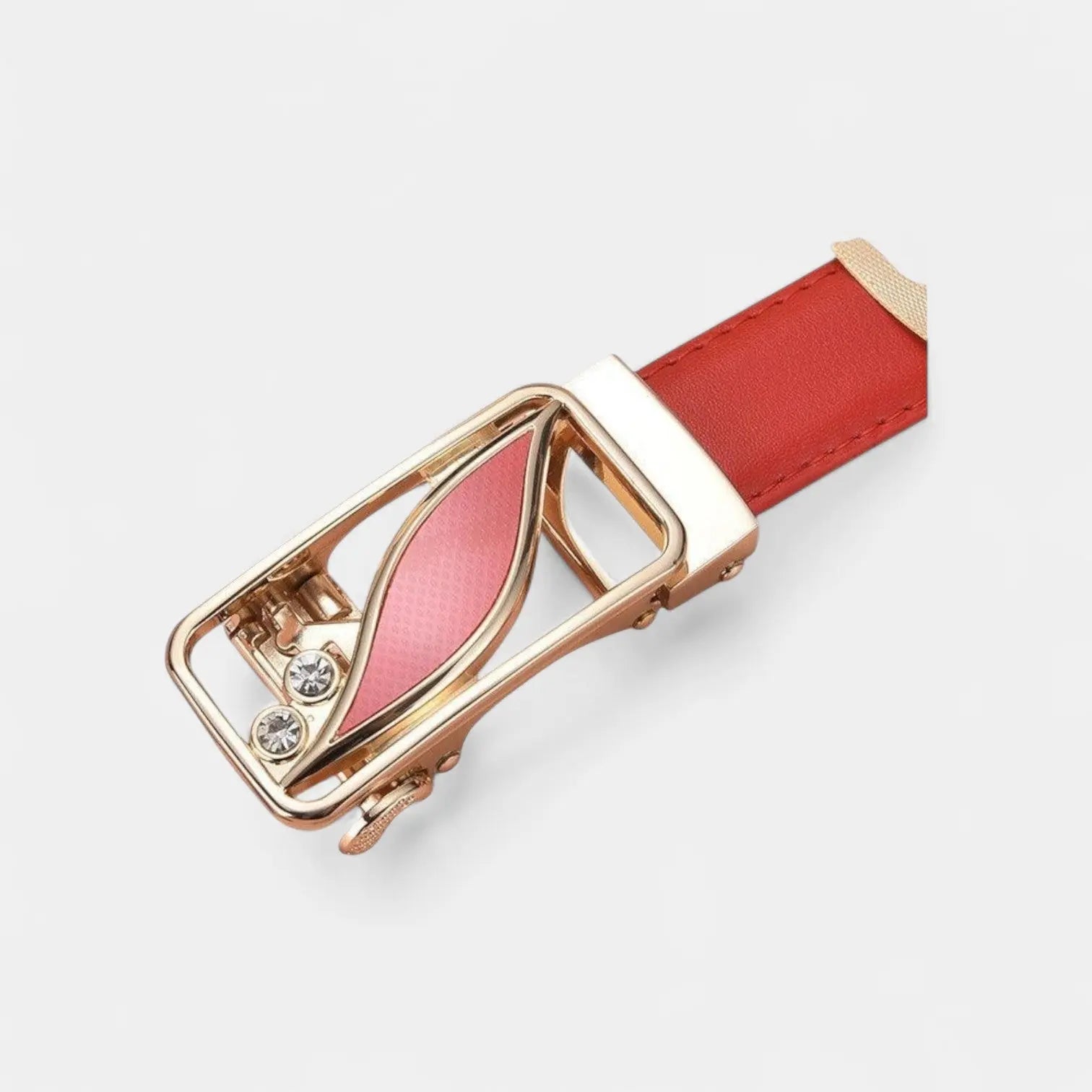 Ceinture Fine Cuir Femme Boucle Automatique Dorée Strass | Orvik La Maison de la Ceinture