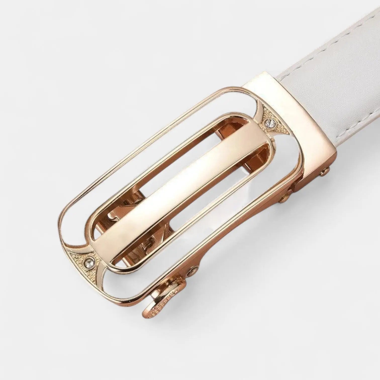 Ceinture Fine Cuir Femme Boucle Automatique Dorée Strass | Orvik La Maison de la Ceinture