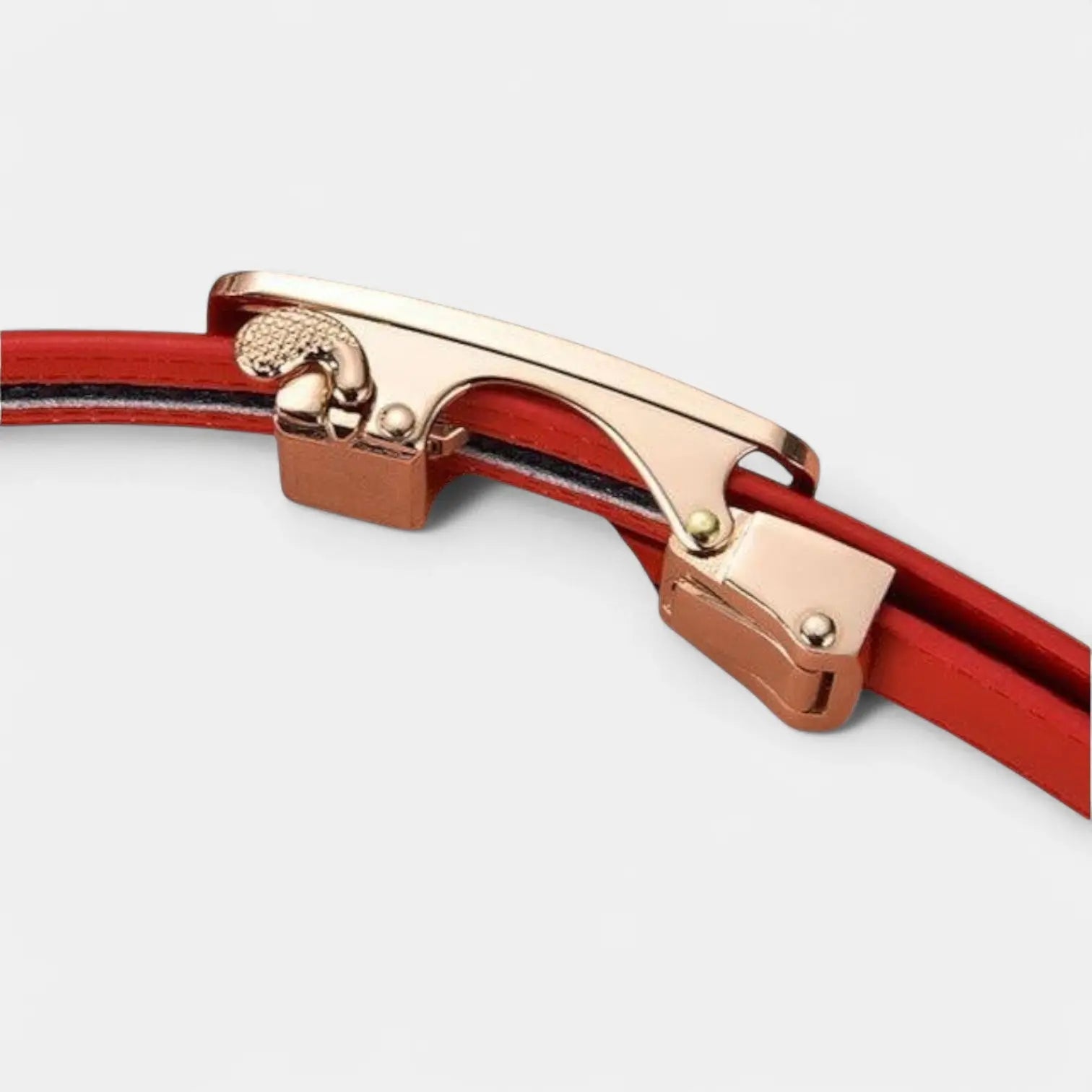 Ceinture Fine Cuir Femme Boucle Automatique Dorée Strass | Orvik La Maison de la Ceinture