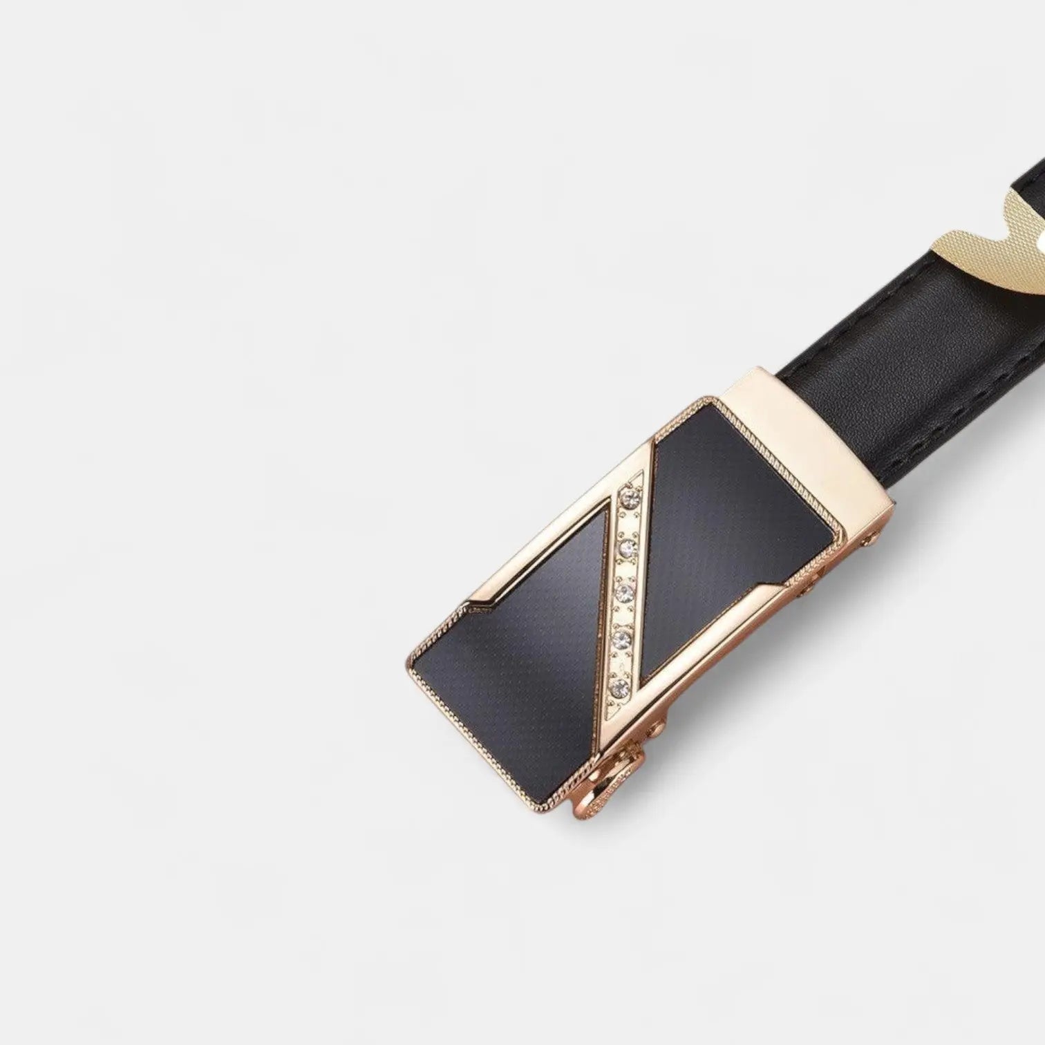 Ceinture Fine Cuir Femme Boucle Automatique Dorée Strass | Orvik La Maison de la Ceinture