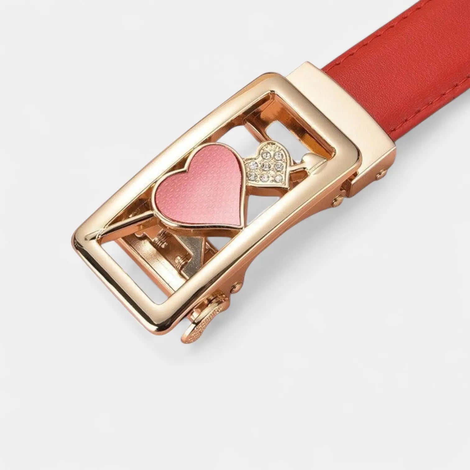 Ceinture Fine Cuir Femme Boucle Automatique Dorée Strass | Orvik La Maison de la Ceinture