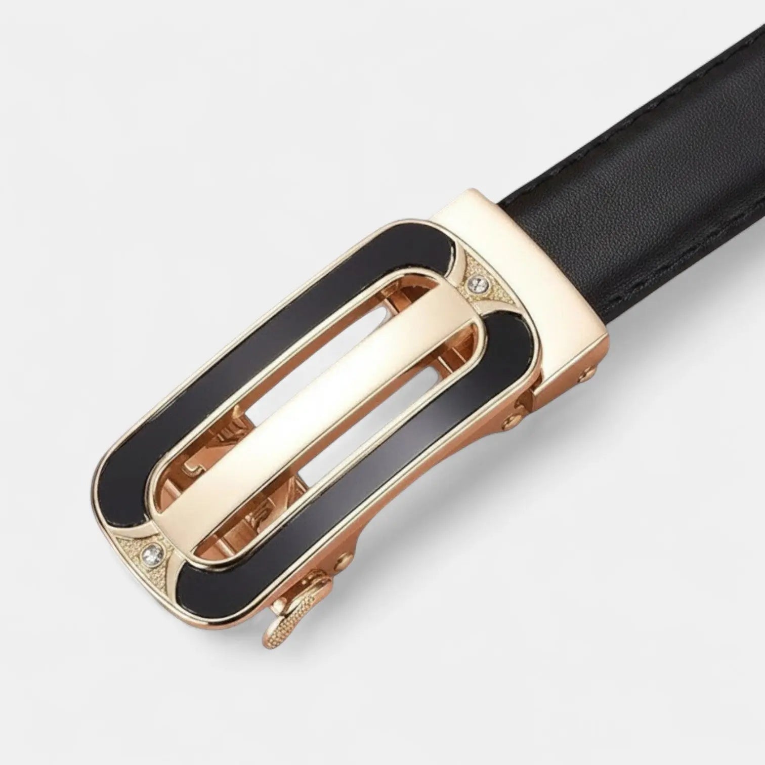 Ceinture Fine Cuir Femme Boucle Automatique Dorée Strass | Orvik La Maison de la Ceinture