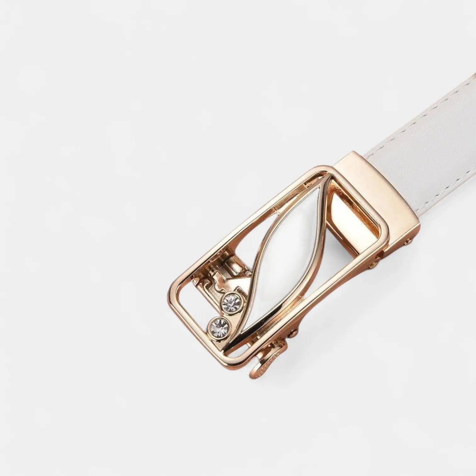 Ceinture Fine Cuir Femme Boucle Automatique Dorée Strass | Orvik La Maison de la Ceinture