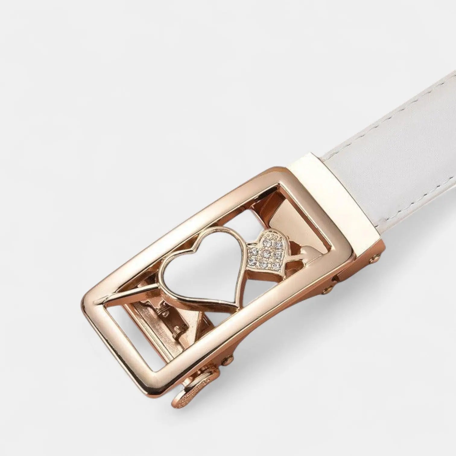 Ceinture Fine Cuir Femme Boucle Automatique Dorée Strass | Orvik La Maison de la Ceinture