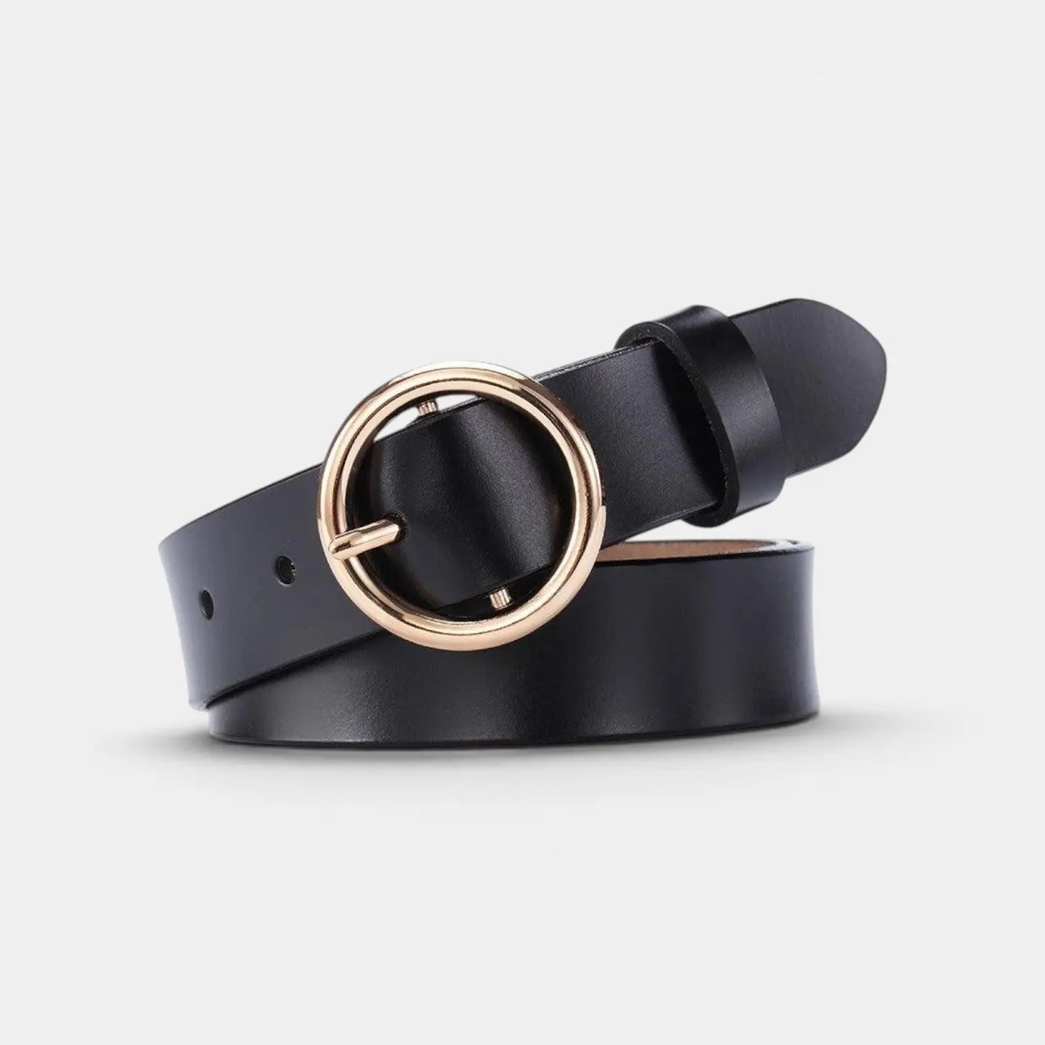 Ceinture Cuir Lisse Fine Boucle Ardillon Ronde Femme | Rondix La Maison de la Ceinture