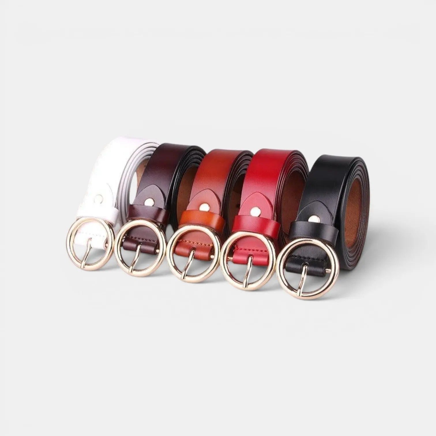 Ceinture Cuir Lisse Fine Boucle Ardillon Ronde Femme | Rondix La Maison de la Ceinture
