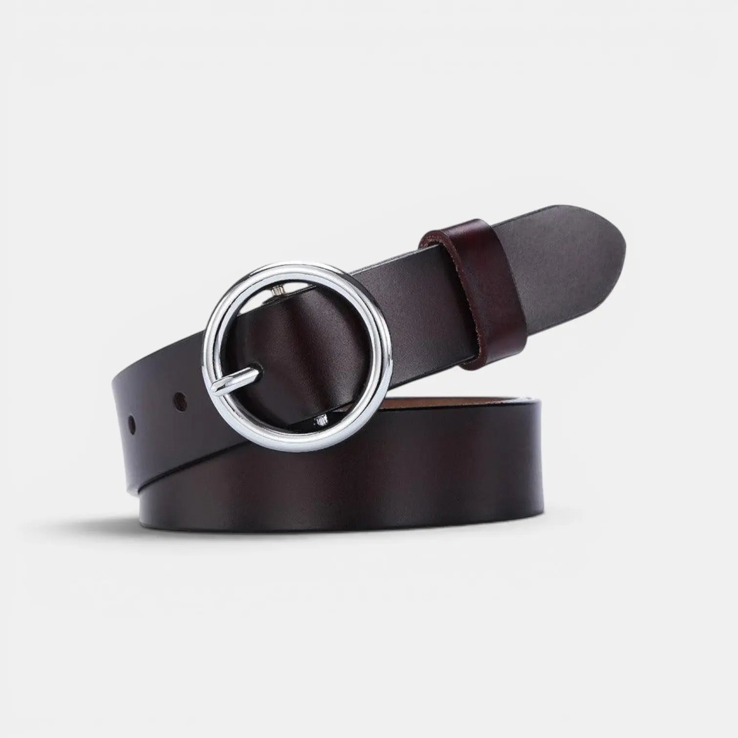 Ceinture Cuir Lisse Fine Boucle Ardillon Ronde Femme | Rondix La Maison de la Ceinture