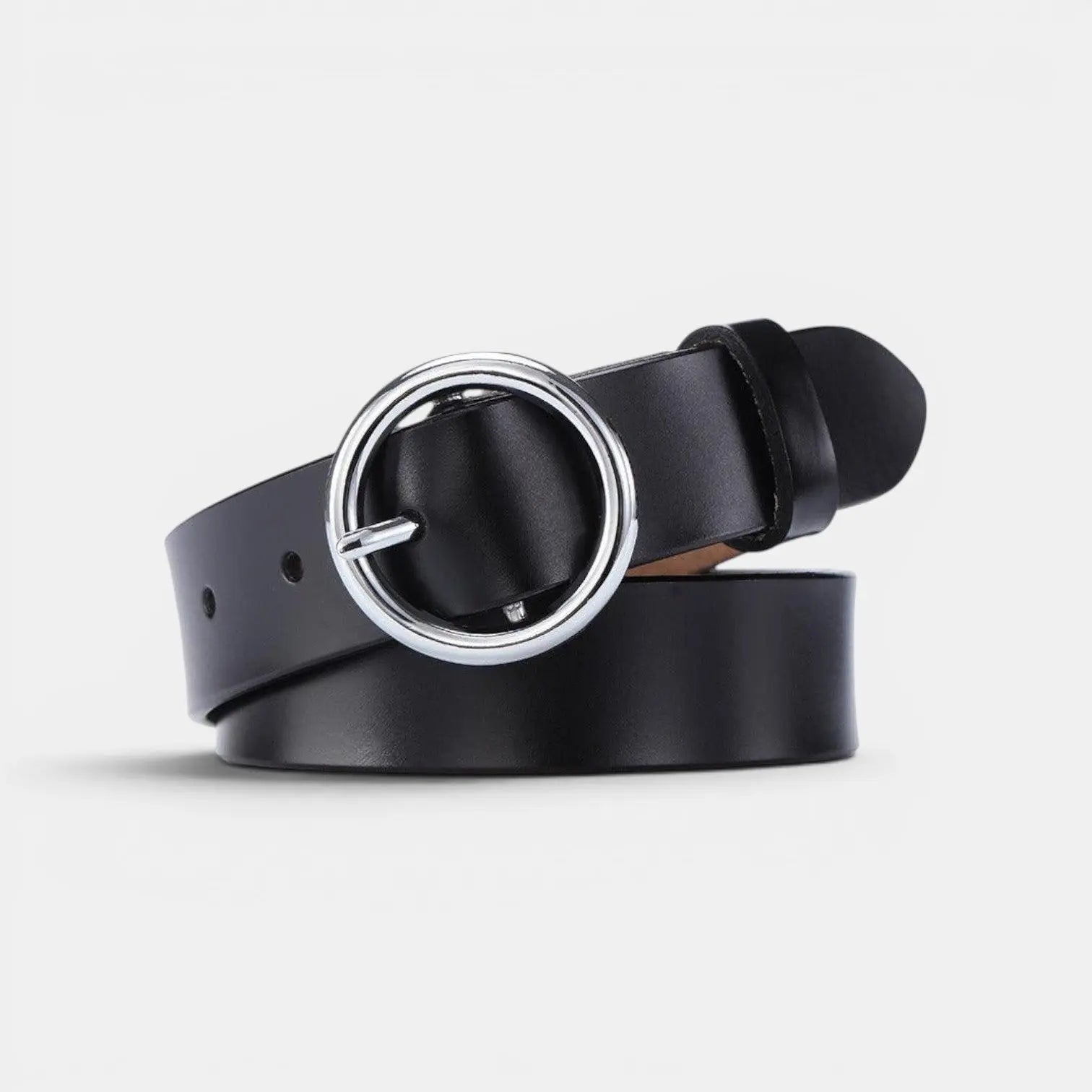 Ceinture Cuir Lisse Fine Boucle Ardillon Ronde Femme | Rondix La Maison de la Ceinture
