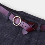 Ceinture Cuir Lisse Fine Boucle Ardillon Ronde Femme | Rondix La Maison de la Ceinture