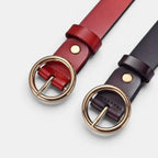 Ceinture Cuir Lisse Fine Boucle Ardillon Ronde Femme | Rondix La Maison de la Ceinture