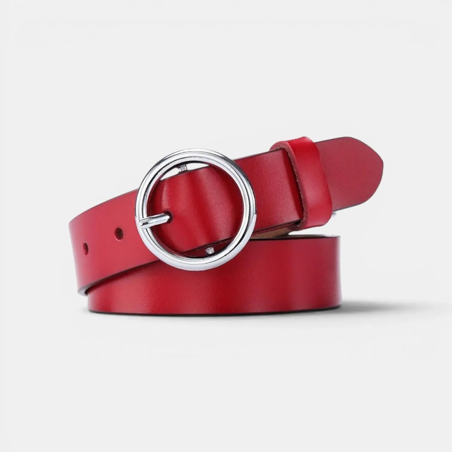 Ceinture Cuir Lisse Fine Boucle Ardillon Ronde Femme | Rondix La Maison de la Ceinture