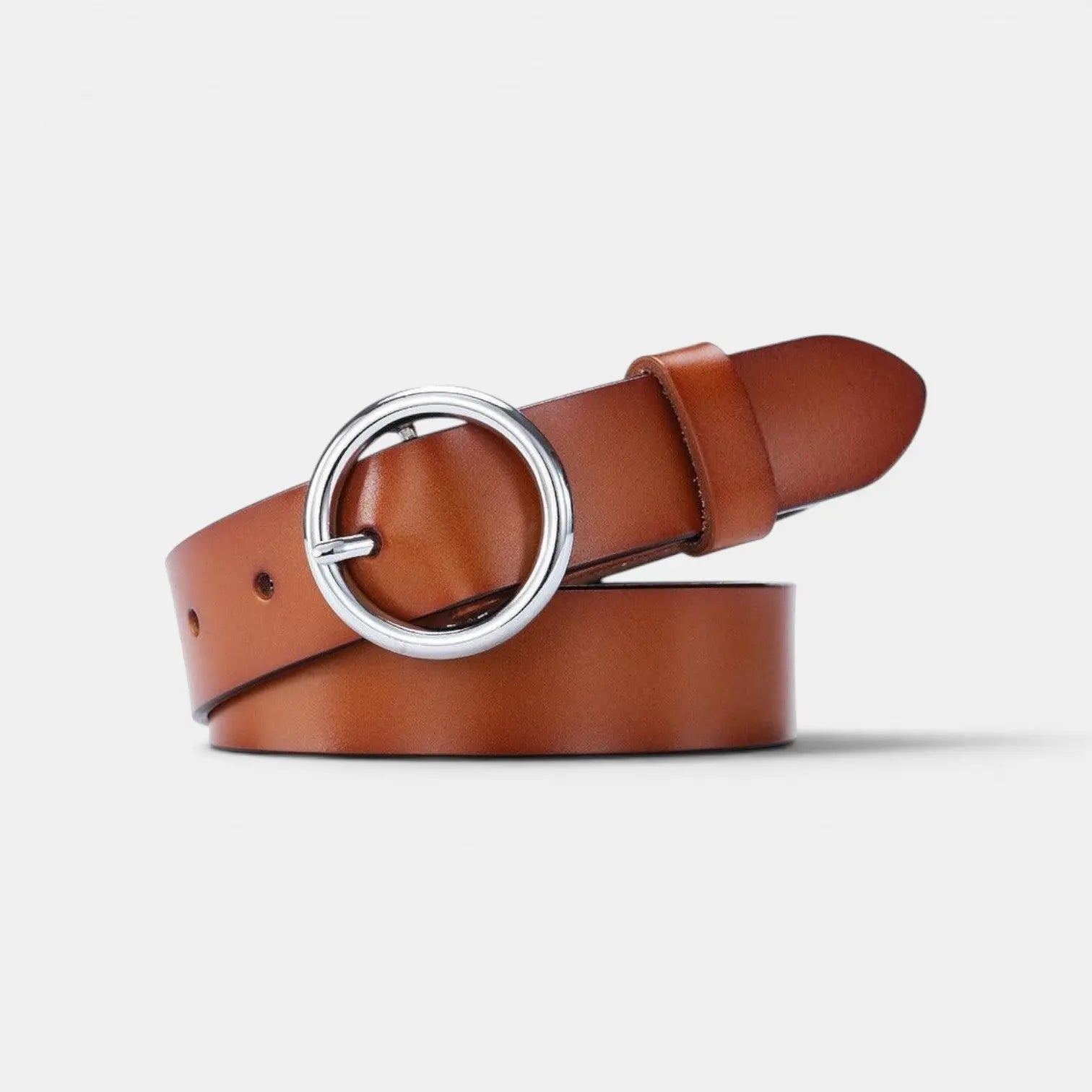 Ceinture Cuir Lisse Fine Boucle Ardillon Ronde Femme | Rondix La Maison de la Ceinture