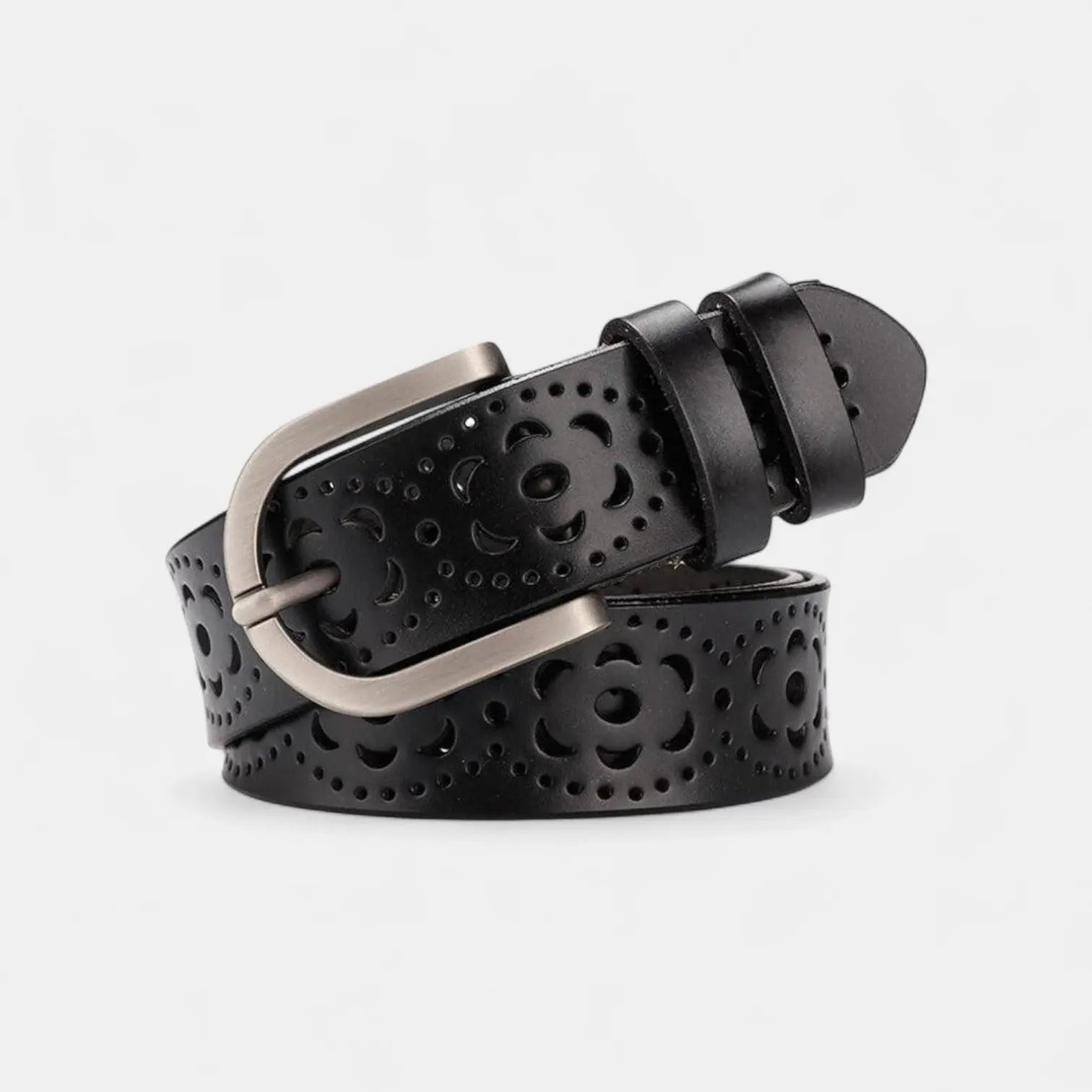 Ceinture Cuir Ajouré Femme Boucle Ardillon Argentée | Corvaj La Maison de la Ceinture